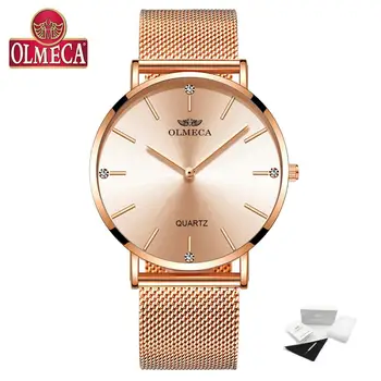 OLMECA топ Марка луксозни часовници мода Relogio Feminino ръчни часовници Водоустойчиви дамски часовници Drop-доставка на рокля часовници