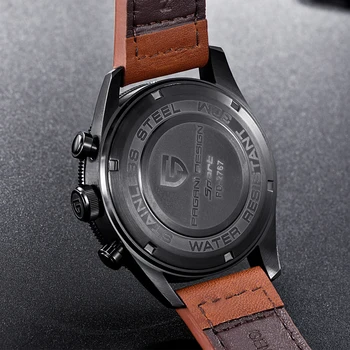 PAGANI дизайн нови мъжки часовник уникален земния модел хронограф кварцов ръчен часовник мъжки кожени водоустойчив часовник erkek кол saati