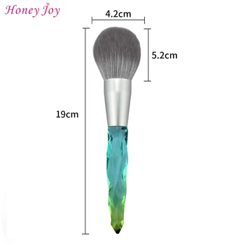 Rainbow Crystal Handle Powder Brush мека корона цветен акрил и UV гел маникюр Cleaner Отстраняване Четка на ноктите инструмент 1бр