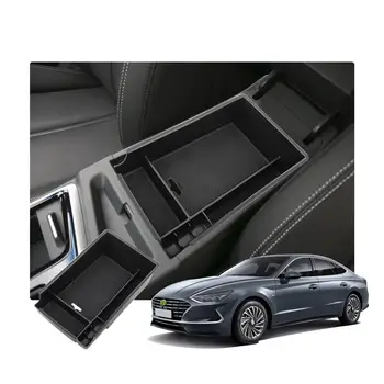 RUIYA car подлакътник кутия за съхранение на Sonata DN8 10th централна кутия за съхранение, устойчива на плъзгане каучук полагане на почистване,авто интериорни аксесоари