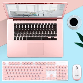 SeenDa Ultra Slim 2.4 G Wirelss клавиатура и мишка Комбинации за КОМПЮТЪР, лаптоп бонбони розово жените момиче домашен офис Клавиатура Мишка комплект