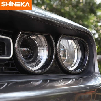 SHINEKA Car Sticker for Dodge Challenger+ капак фарове рамка на предния светлина декоративна украса за Dodge Challenger up