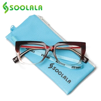 SOOLALA Big Frame слънчеви очила за четене на жените и мъжете модни очила Big Vision Full Rimmed Пресбиопические очила мъжки +0.5-4.0