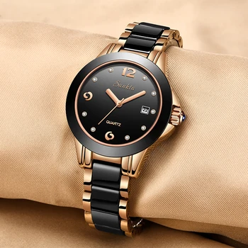 SUNKTA дамски часовници луксозна марка часовници гривна водоустойчив Diamond дамски Ръчни часовници за жени кварцов часовник Relogio Feminino