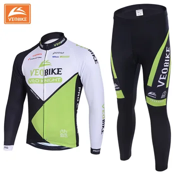 VEOBIKE Pro с дълъг ръкав под наем Джърси комплект за мъже топлинна руно топла зимна велосипедна облекло, спортно облекло Ropa Ciclismo