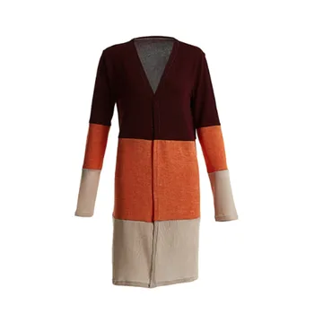 VICABO Famale мода плета цвят блок дълга жилетка жени с дълги ръкави и тънък пуловер всекидневен стил casual градинска дрехи, жилетки