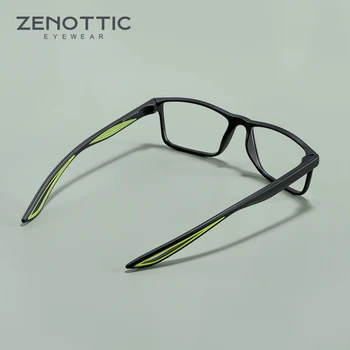 ZENOTTIC TR90 Sport Glasses Frame for Men High Quaility Sports Square Optical Късогледство Eyeglasses Male CR-39 Clear Lens Eyewear