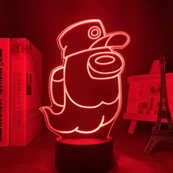 Акрилни 3d Led Night Light лампи игра сред нас светлина, за украса на стаята страхотен подарък сред нас призракът на лампи Dropshipping