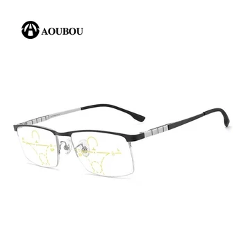 Анти-синя светлина за автоматично увеличение голям кадър интелигентна мультифокальные очила за четене мъжете висока qua голям обектив прогресивни очила