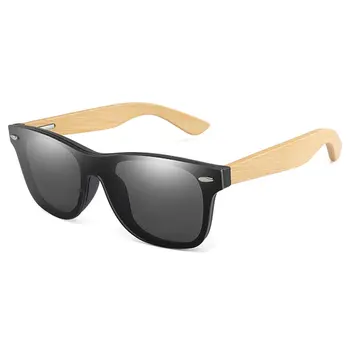 Бамбук в дървена рамка за Мъже, Жени слънчеви очила Моден покритие огледало слънчеви очила ретро нюанси очила с UV400 Oculos Gafas de sol