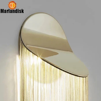 В комплект с E14 LED лампа луксозна алуминиева верига, с монтиран на стената лампа LED Golden Wall Sconce лампа за дневна спалня стълби(DA-25)