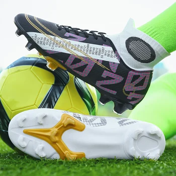 Високи глезена футболни обувки спортни спортни маратонки мъжки деца футболни обувки AG/FG/TF трева професионални футболни обувки размер 34-47