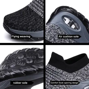 Голям размер лято буци дамски спортни обувки маратонки на платформа Дама спортни обувки за жени на чорапи и маратонки за джогинг, фитнес зала GME-0095