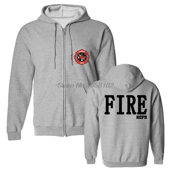 Горещи Продажба Мода Канзас Сити Пожарна Част От Мисури Пожарникар Kcfd Дизайн Hoody Мъжки Памучни Блузи, Хладен Harajuku Палто