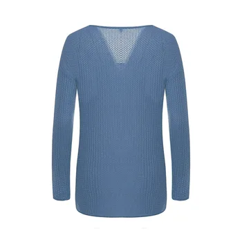дамски пуловери трикотаж пуловер жените V-образно деколте, плътен цвят, съобразен с дълъг ръкав, тънък пуловер пуловер пуловер 8.20