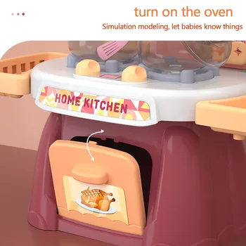 Детска Кухня За Готвене Играчки Моделиране На Електрически Забавни Играчки Музика Кухня Храна Ролеви Игри Рязане Ролеви Игри Момичета Детски Играчки
