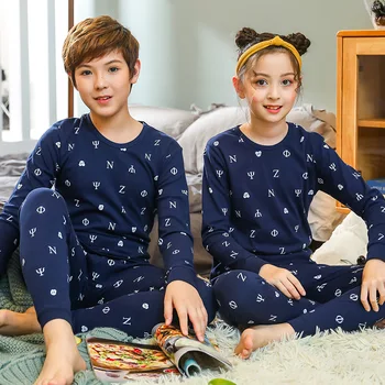 Детски пижами, комплекти за зимата с дълъг ръкав пижами деца памучни дрехи набор от детски Инфлант пижами карикатура пижами за момчета момичета