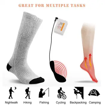 Електрическа Батерия Отопление Чорапи На Краката Топлинна Зимни Топло Нагревател На Крака И Обувки-Обувки