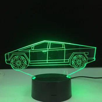Електрически автомобил, дизайн, 3d илюзия Led Night Light за детска спалня декоративен лека нощ уникален подарък за деца настолна лампа Dropship