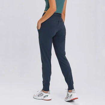 Жените тренировка спорт пътеки панталони жени Drawstring фитнес Бегач масло меки гамаши, с два странични джоба пълна дължина