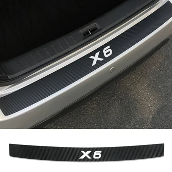 За BMW X6 F16 E71 автомобили въглеродни влакна етикети задна броня, багажник на автомобил протектор за декорация стикери за полагане на тунинг аксесоари за автомобили