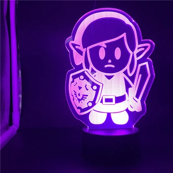 Игра The Zelda Линк Figure LED Night Light Cook 3d акрилни светлина за Децата кабинет украса многоцветен настолна лампа