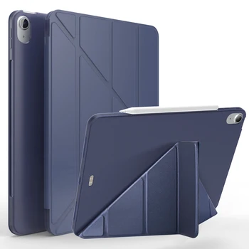Калъф за iPad Air 4 10.9 Inch 2020,Многоугловая на застояла защитно покритие,магнитна сгъваема мека делото TPU на Корпуса