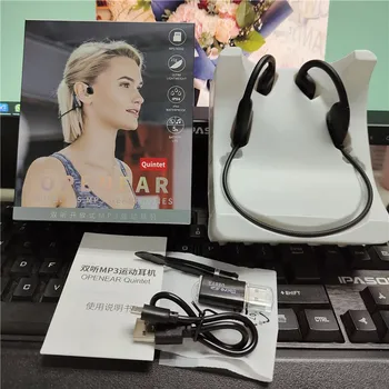 Костната проводимост слушалки подкрепа TF карта спортни Bluetooth слушалки IPX4 водоустойчив високоговорител безжичен работи слушалки с микрофон