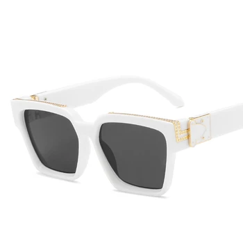 Луксозна марка мъжки слънчеви очила 2021 тенденция steampunk слънчеви очила мъжки дизайнерски ретро ретро квадратни слънчеви очила за мъже жени класика