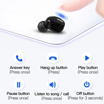 Мини Безжична Bluetooth 5.0 Слушалки Спорт С Микрофон Хендсфри Слушалки Слушалки Слушалки За Xiaomi Samsung, Huawei Слушалки X9