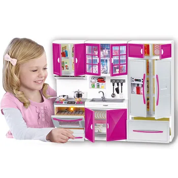 Моделиране кухненски шкафове набор от деца претендират да играят кухненски инструменти мини-кукли са три-в-едно с кухненски шкаф за играчки образователни играчки