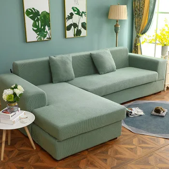 Модерен минималистичен участък разтегателен капак на всичко включено плътен цвят плат с пълно покриване на разтегателен капак нескользящая диван