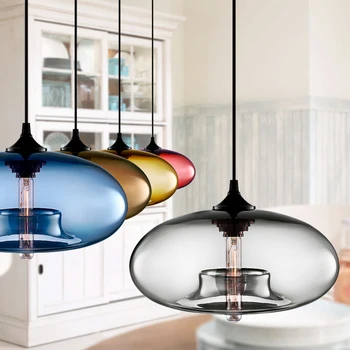 Модерни витражи блясък висящи лампи обхват на формата на тавана лампа кухня остров осветителни тела led Edison виси кабел