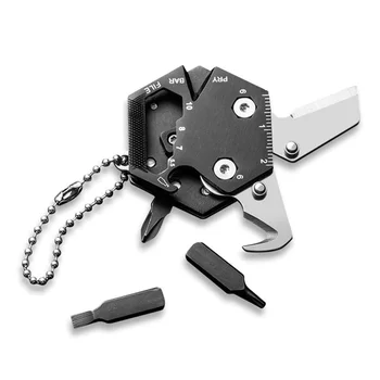 Мультитул ключодържател комплект шестостенни,Сгъваема мини Джобен комплект инструменти за оцеляване с нож микро отвертка набор от