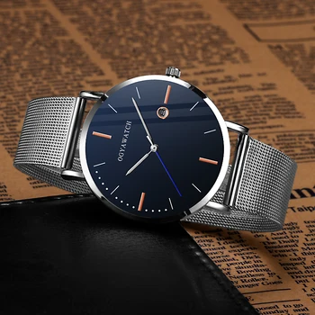Мъжки часовник 2019 Blue Glass Fashion Montre Homme 2020 бизнес часовници Мъжки кварцов часовник Roman Masculine мъжки часовник relojes