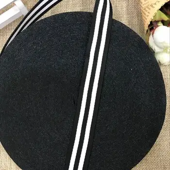 На 5 метра 25 мм широка черно бели райета полиестер предпазния колан ръчно изработени панделки дрехи лента САМ подарък група лук шевни аксесоари