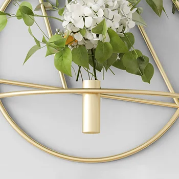 Направи си САМ украса занаяти украса 3D Златен кръг модерен свещник домашен интериор метален стенен свещник