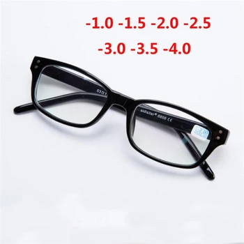 Нит квадратни готови очила за късогледство на жените и мъжете PC рамки недалновидни очила Диоптрийные -1.0 -1.5 -2.0 -2.5 -3.0 -3.5 -4.0