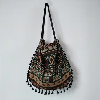 Нова Реколта на Бохемската ресни чанта на жената пискюл Boho хипи циганин ресни дамски чанти отворена чанти безплатна доставка
