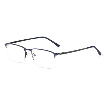 Оптични очила метална рамка половината рамки предписани очила сплав очила с рецепта за мъже и жени очила
