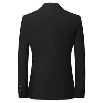 Плюс размер 6XL 7XL 8XL Марка мъжки ежедневни бизнес блейзър яке високо качество на офис вечерна рокля чисто черна козина мъжки