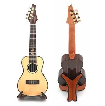 Преносима сгъваема вертикален стълб дървен Сгъваем държач поставка подходяща за ukulele цигулка, мандолина банджо