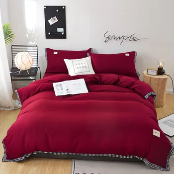 Просто кралски размер на постелки Soild цвят пухени комплекти единична двойна Кралицата на спално бельо спално бельо, пухени завивки с чаршаф