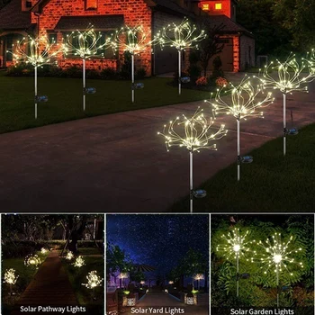 Слънчевата светлина градина, открит трева Глобус глухарче лампи 150 LED 8 Fonction за градината тревата водоустойчив пейзаж лампи