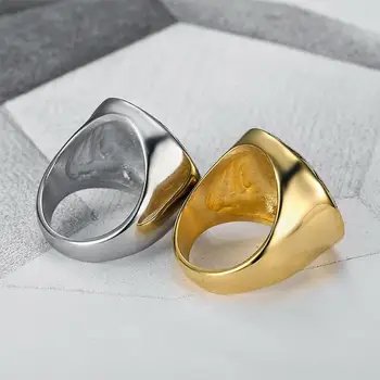 Талисман египетски Очите Планина мъжки пръстен печат печат на злато, сребро цвят Титан неръждаема стомана пънк колоездач група хип мъжки пръстен
