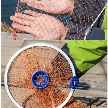 Тежкотоварни ръчно формовани мрежа 2.4 m-4.2 м с грузилом американски стил за улов на голяма рибарска мрежа малка мрежа ръчно хвърляне на мрежата риболовни уреди