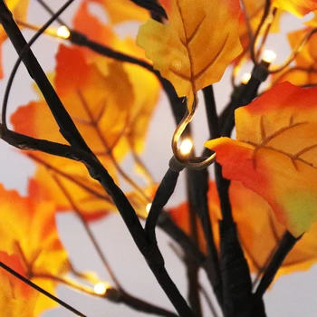 Хелоуин украса изкуствен Есенен клен LED дърво батерии настолни лампи лампа Сватба на Деня на Благодарността декорация на дома