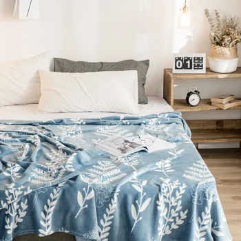 Цвете сезон завесата одеяло 200x230 см с висока плътност, Супер мек фланелен одеало за диван/легло / кола преносим наметала