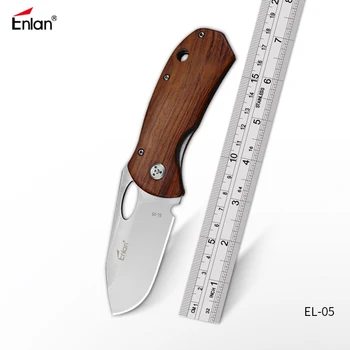 ЭНЛАН F1 джобен нож стомана 8Cr13mov, тактически ловни ножове за оцеляване спасителна нож подарък EDC инструмент с дървена дръжка