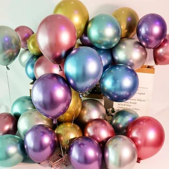 100шт розово злато син хелий латексови балони сватбена украса на мазнини перли, метален балон happy Birthday Party венец доставка
